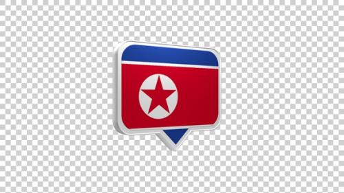 Videohive - Korea North Flag Pin Icon - 48046355 - 48046355