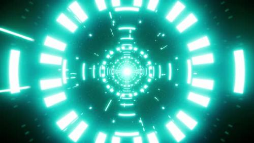 Videohive - Cyan Bright Tunnel Background - 48060225 - 48060225