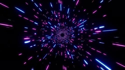 Videohive - Glowing Neon Particles Warp Drive Overlay Effect - 48060227 - 48060227