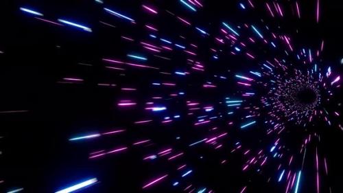 Videohive - Neon Light Particles Warp Drive Dimension Hole - 48060230 - 48060230