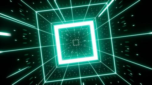 Videohive - Cyber Square Grid Tunnel Vj Loop - 48060234 - 48060234