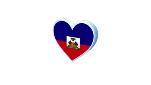 Videohive - Haiti Flag Heart Shape - 48067559 - 48067559