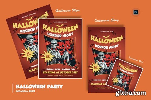 Comic Halloween Day Flyer Template 4U4WLPL