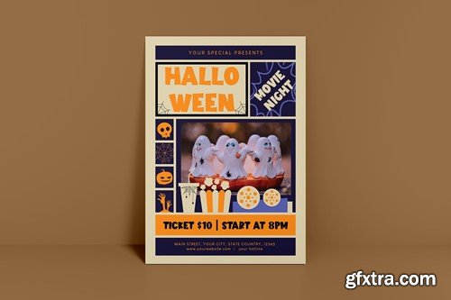 Halloween Movie Party Flyer E385NVW