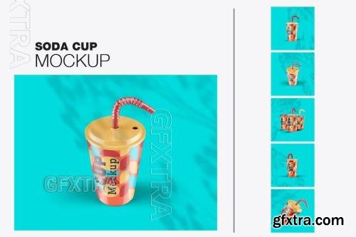 Plastic Cup with Straw Mockup JMHMWHN