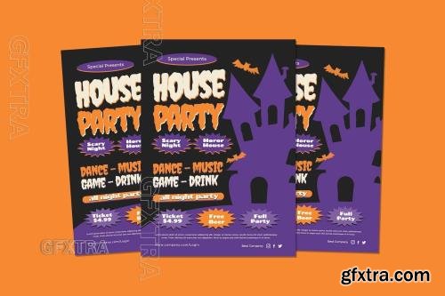 House Horor Party Flyers E3QNB9Z