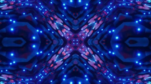 Videohive - Very large blue and purple pattern with lights on it. Kaleidoscope VJ loop - 48042828 - 48042828