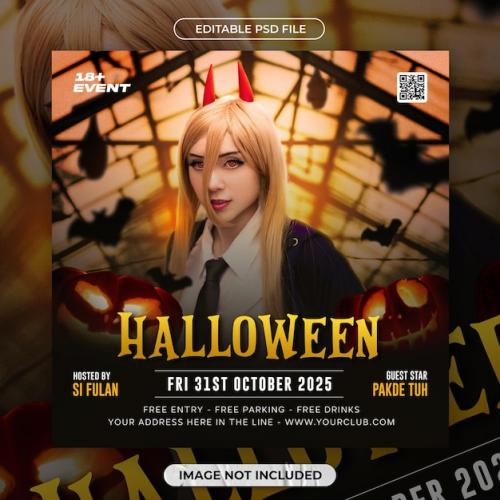 Premium PSD | Halloween social media template or flyer Premium PSD