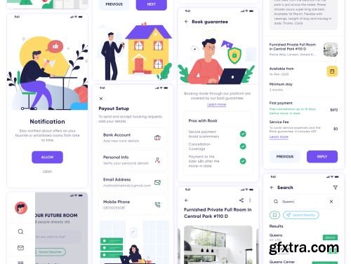 Rook - Room Booking and Real-Estate App UI Kit Ui8.net
