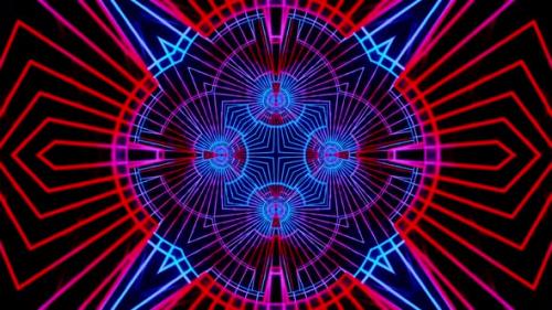 Videohive - Blue and pink circular design. Kaleidoscope VJ loop - 48042833 - 48042833