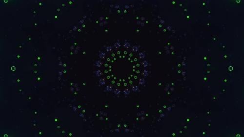 Videohive - Green circle with black background with small dots. Kaleidoscope VJ loop - 48042834 - 48042834