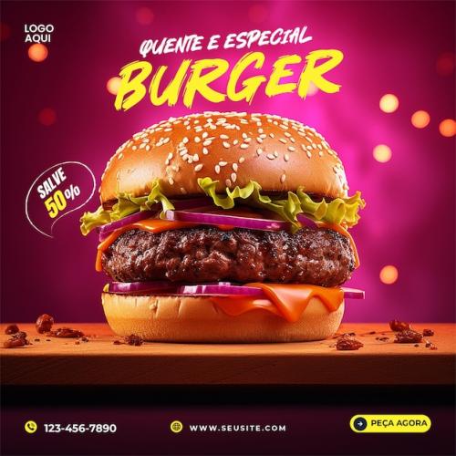 Premium PSD | Burger social media post design psd Premium PSD