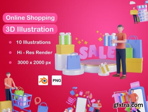 3D Online Shopping Pack Ui8.net