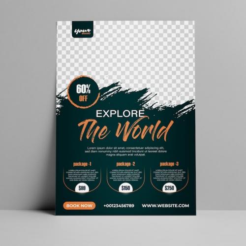 Premium Vector | Travel flyer design template Premium PSD