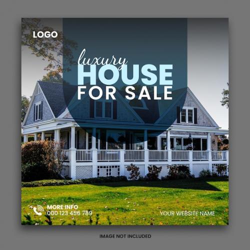 Premium PSD | Psd luxury house for sale social media post Premium PSD