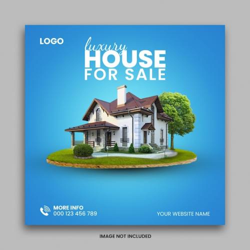 Premium PSD | Psd luxury house for sale social media post Premium PSD