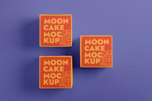 Premium PSD | Top view moon cake packaging Premium PSD