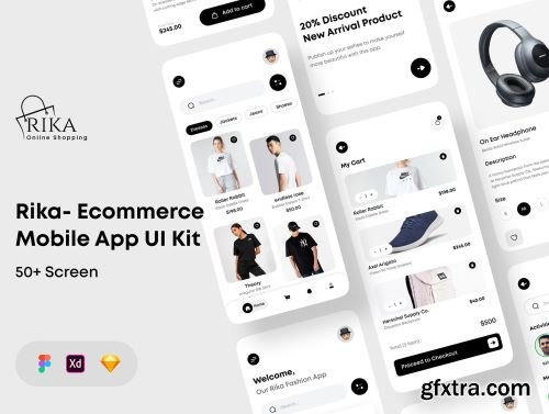 Rika - eCommerce Mobile App UI Kit Ui8.net