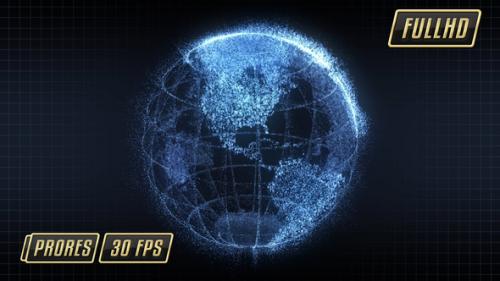 Videohive - Binary Particle Earth Zoom - 23359833 - 23359833