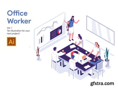 Office Worker Illustration Vol 1 Ui8.net