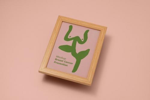 Premium PSD | Simplistic wooden frame for breast cancer day awareness Premium PSD