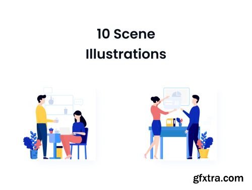 Illustration Work & Office KIT Ui8.net