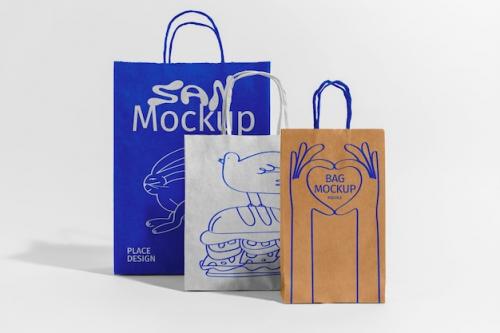 Premium PSD | Paper bag mock-up design Premium PSD