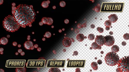 Videohive - COVID-19 3D Fall Loop - Virus Animation with Transparency - Pandemic, Public Health, Mask, Vaccine - 26142397 - 26142397