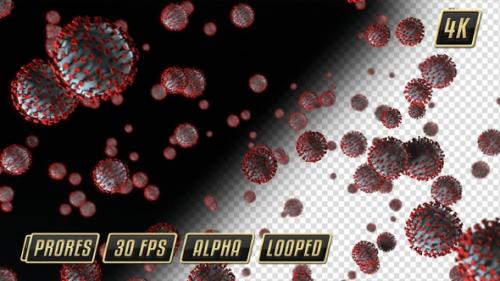 Videohive - 3D CoronaVirus Fall Loop Animation - Transparent Background - COVID-19, SARS, Pandemic, Public Healt - 26142398 - 26142398