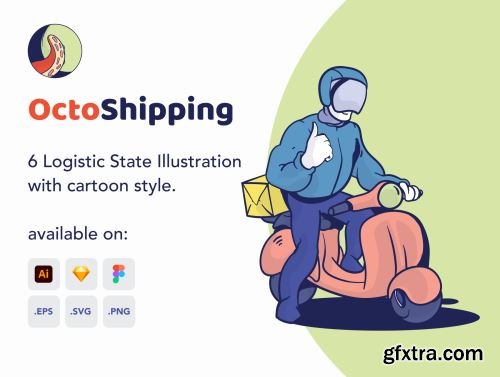 Octo Shipping - 6 Logistic Icon Illustration State Ui8.net