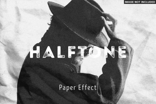 Premium PSD | Halftone paper photo effect Premium PSD