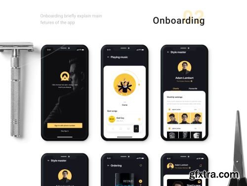 O&A - Haircut Booking UI Kit Ui8.net