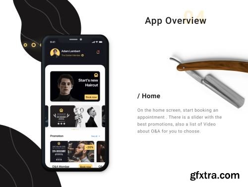 O&A - Haircut Booking UI Kit Ui8.net