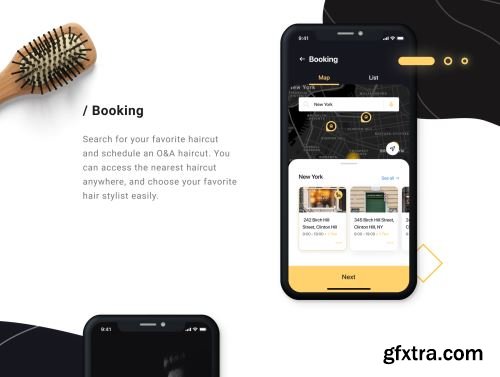 O&A - Haircut Booking UI Kit Ui8.net