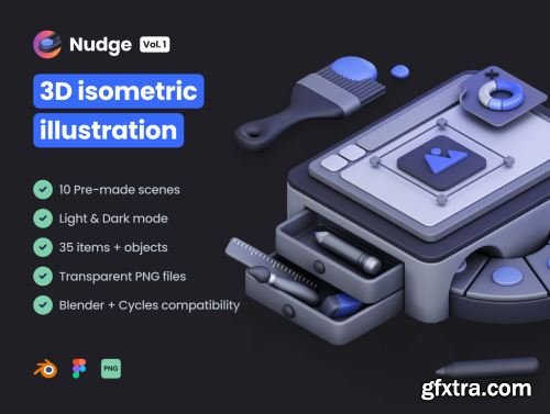 Nudge Vol.1 - Isometric Illustration Ui8.net