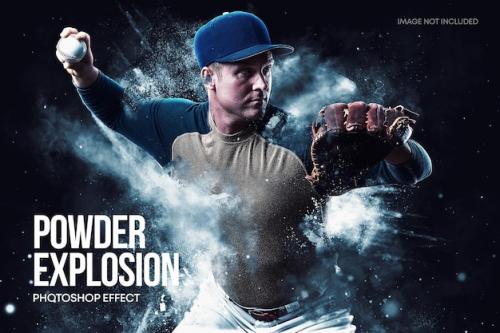 Premium PSD | Powder explosion photo effect Premium PSD