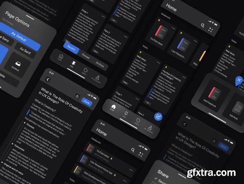 Notes.io Notes Taking App UI Kit Dark Mode Ui8.net