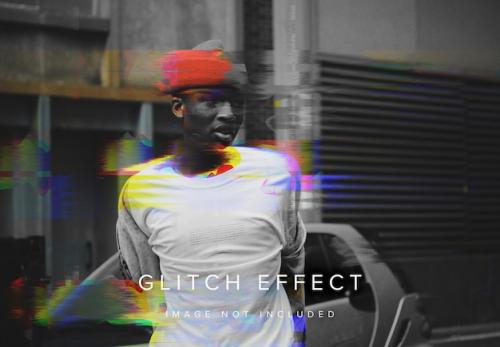 Premium PSD | Glitch photo effect mockup Premium PSD