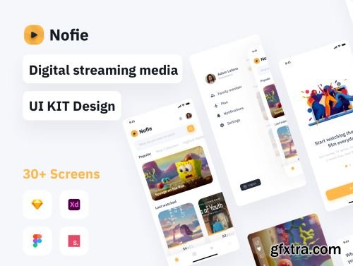 Nofie - Digital streaming media UI KIT Ui8.net