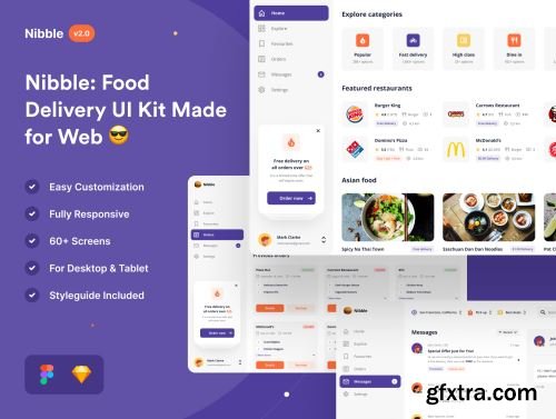Nibble: Food Delivery Web UI Kit Ui8.net