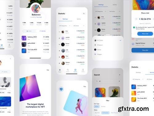 NFTY - NFT Mobile App UI KIT Ui8.net