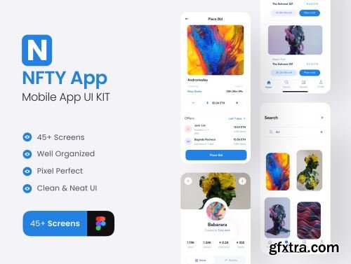 NFTY - NFT Mobile App UI KIT Ui8.net