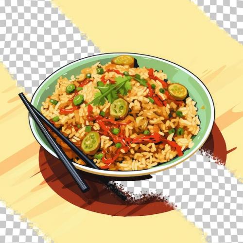 Premium PSD | A bowl of food with a black spoon on it Premium PSD