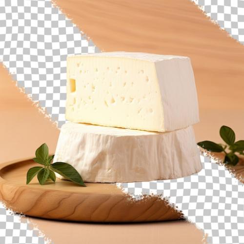 Premium PSD | Feta cheese on wooden plate square and soft Premium PSD