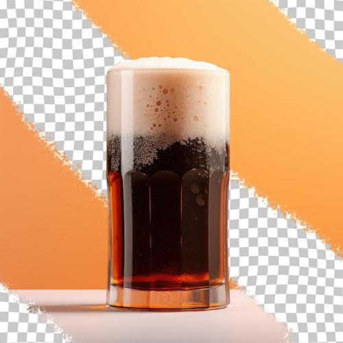 Premium PSD | Foamy dark lager beer in a glass Premium PSD