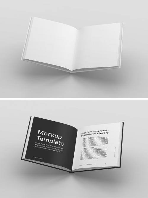 Mockup Template Open Square Book 642195524