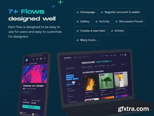 Netfly - NFT Marketplace Web UI Design Kit Ui8.net