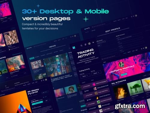 Netfly - NFT Marketplace Web UI Design Kit Ui8.net