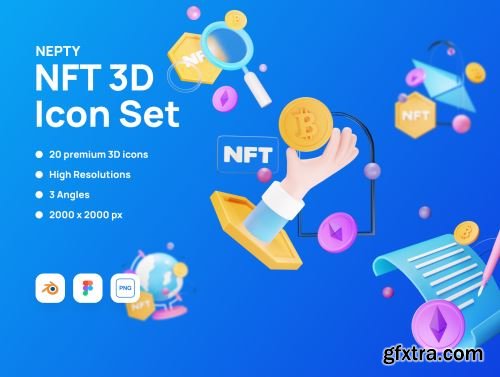 Nepty - NFT 3D Illustration Ui8.net