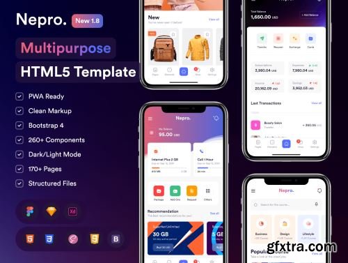 Nepro – Multipurpose Mobile HTML5 Template Ui8.net